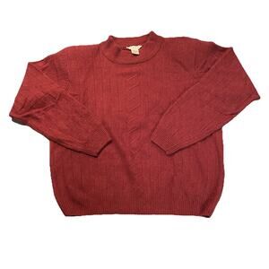 LOMBARDI INC Vintage Womens L Sweater Maroon Red Lambswool Angora Blend Fuzzy